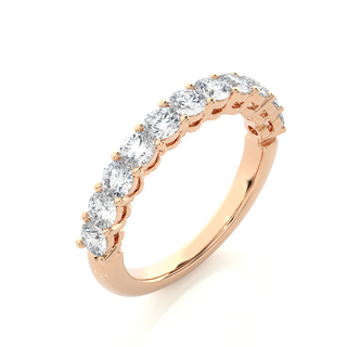 1ct Traditional Shank Moissanite Half Eternity Band in Rose Gold
