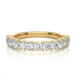 Load image into Gallery viewer, 1 Carat Round Moissanite Traditional Shank Half Eternity Band In Yellow Gold
