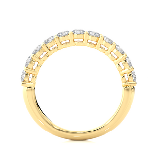 1ct Traditional Shank Moissanite Half Eternity Band in Yellow Gold