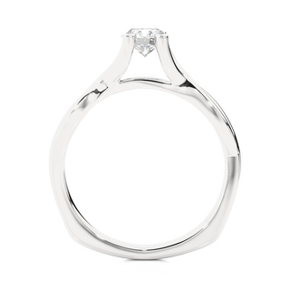 1 Ct Twisted Solitaire Moissanite Engagement Ring in Silver