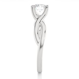 1 Ct Twisted Solitaire Moissanite Engagement Ring in White Gold
