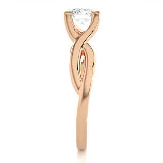 1 Ct Twisted Solitaire Moissanite Engagement Ring in Rose Gold