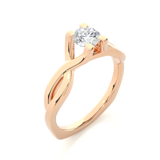 1 Ct Twisted Solitaire Moissanite Engagement Ring in Rose Gold