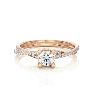 1.5 Carat Twisted Solitaire Moissanite Ring in Yellow Gold