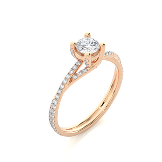 1.5 Carat Twisted Solitaire Moissanite Ring in Rose Gold
