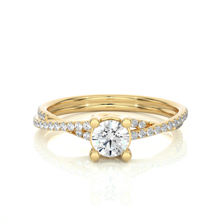 Twisted Solitaire Moissanite Ring yellow gold