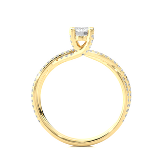 1.5 Carat Twisted Solitaire Moissanite Ring in Yellow Gold