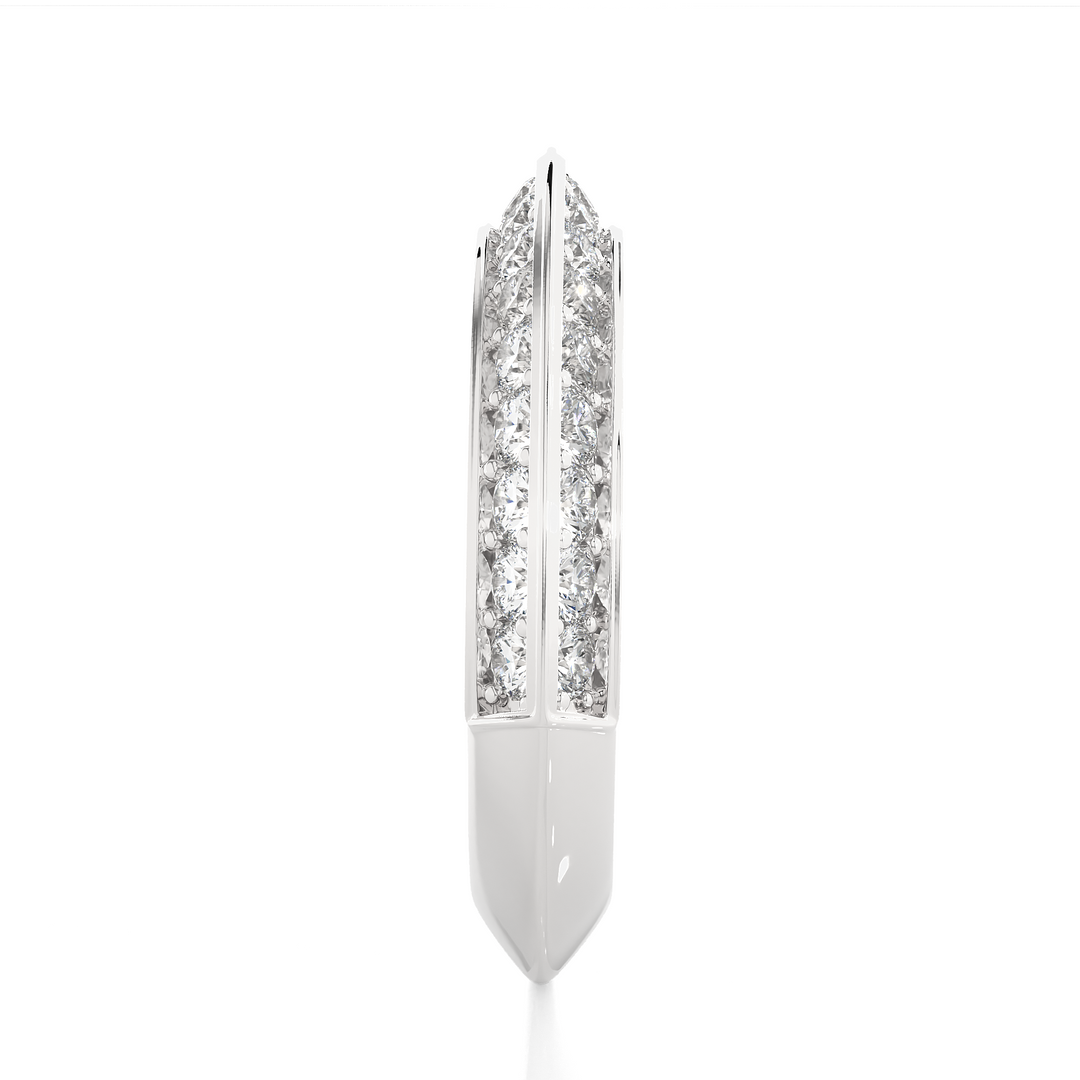 1 Ct Round Cut Moissanite Two Row Wedding Band In White Gold