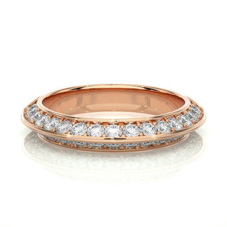Two Row Moissnaite Engagement Band rose gold