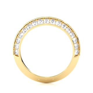 1.5ct Two Row Moissanite Wedding Band in Yellow Gold