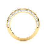 Load image into Gallery viewer, 1 Ct Round Cut Moissanite Two Row Wedding Band In Yellow Gold
