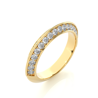 1.5ct Two Row Moissanite Wedding Band in Yellow Gold