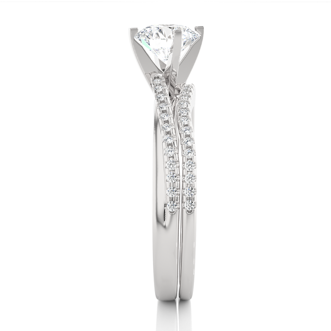 1.50 Carat Sterling Silver Moissanite Bridal Sets