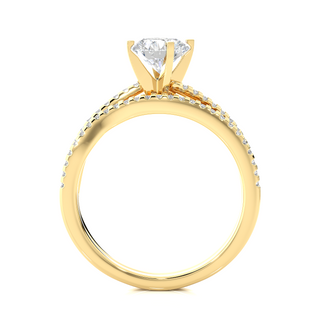 1.5 Carat Moissanite Solitaire Bridal Set Wedding Ring in Yellow Gold