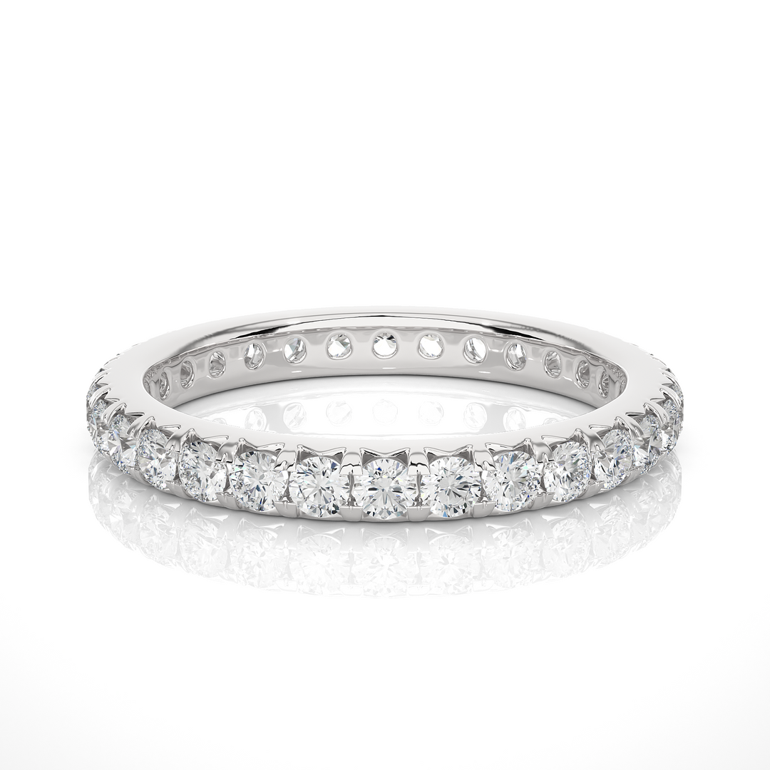 1 Ct V-Prong Moissanite Wedding Band in Yellow Gold