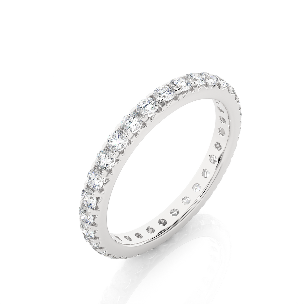 V prong moissanite ring white gold
