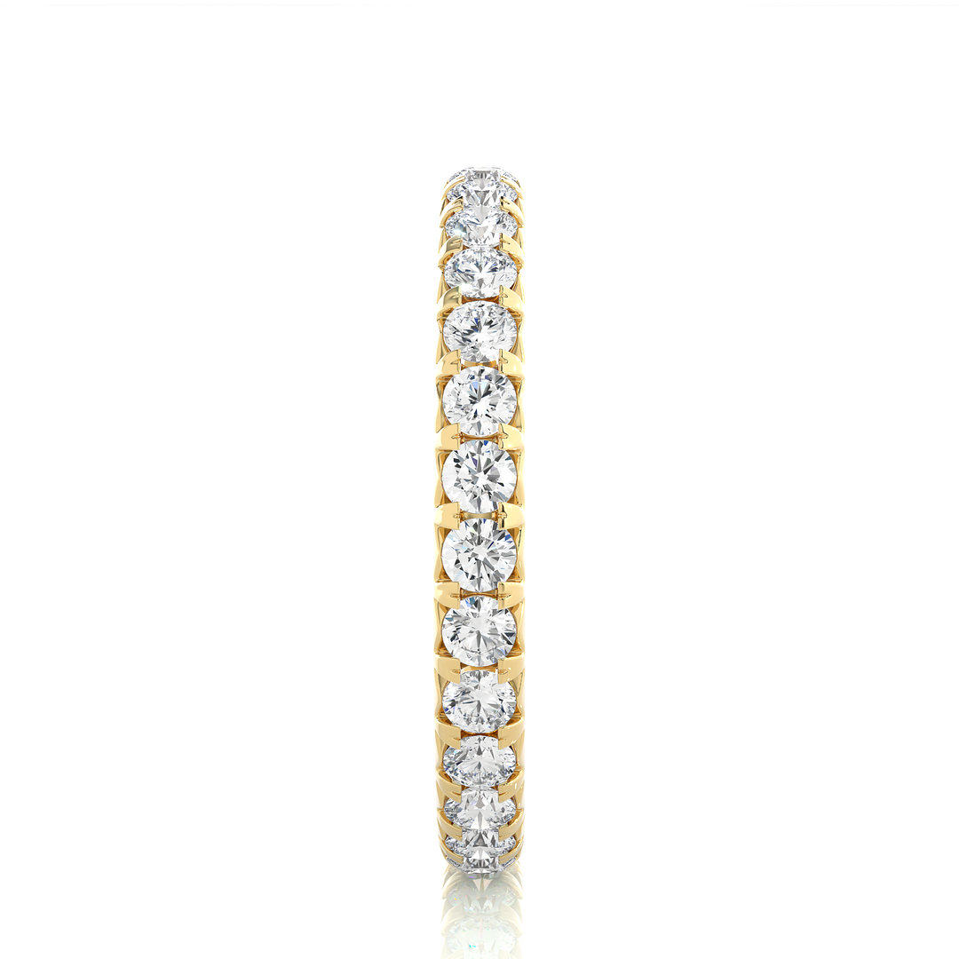 1 Ct V-Prong Moissanite Wedding Band in Yellow Gold