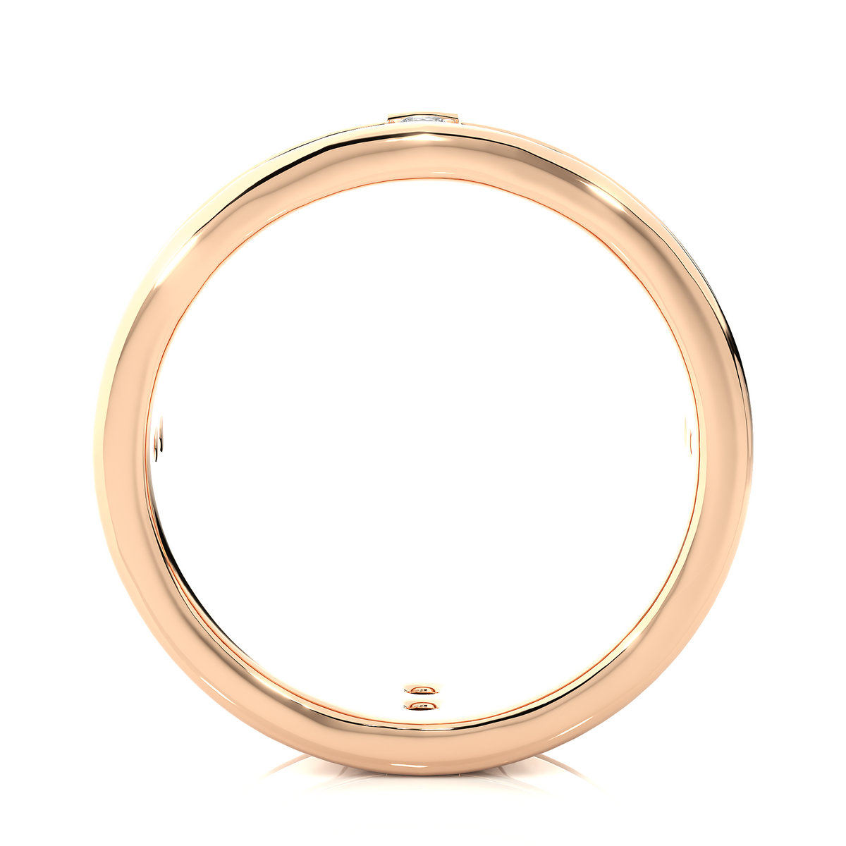 Vertical round stone moissanite ring rose gold