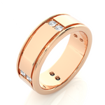 Load image into Gallery viewer, Vertical Round Stone Moissanite Ring rose gold
