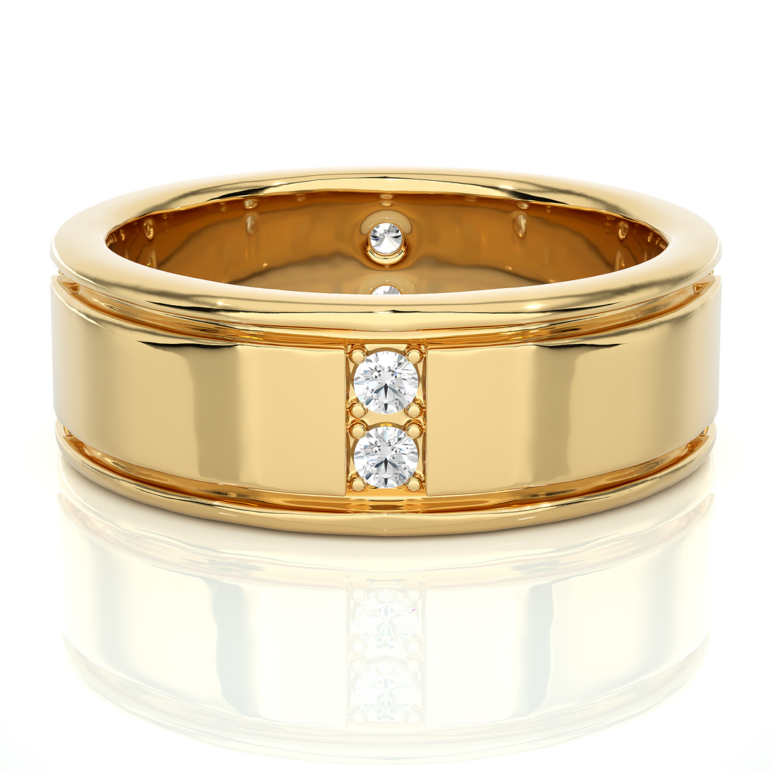 0.50 Carat Round Moissanite Wedding Band in White Gold