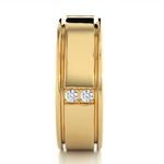 Load image into Gallery viewer, Vertical Round Stone Moissanite Ring yellow gold
