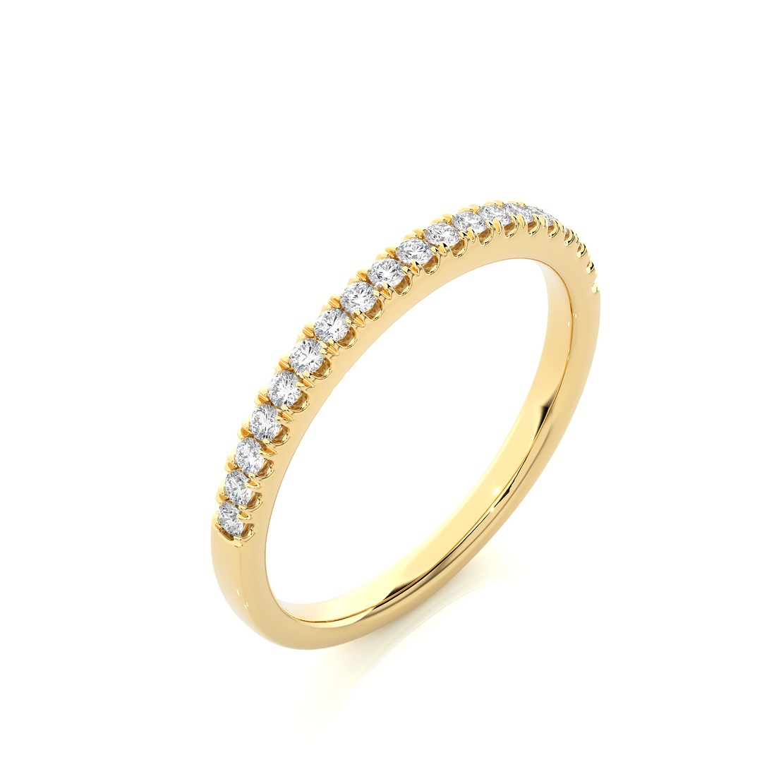1.40 mm V-split Moissnaite Ring yellow gold