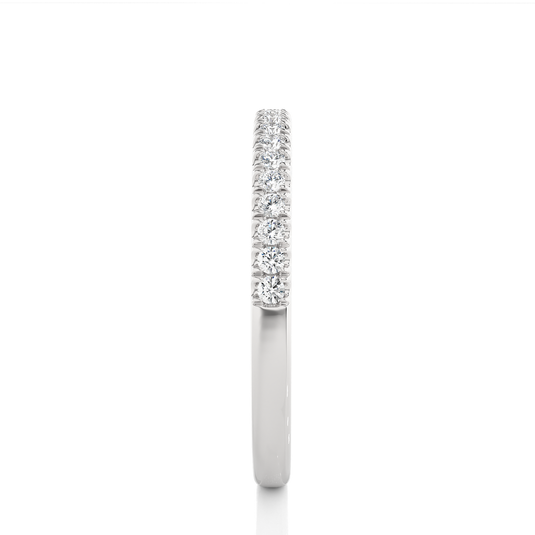 1.40 mm V-split Moissnaite Ring white gold