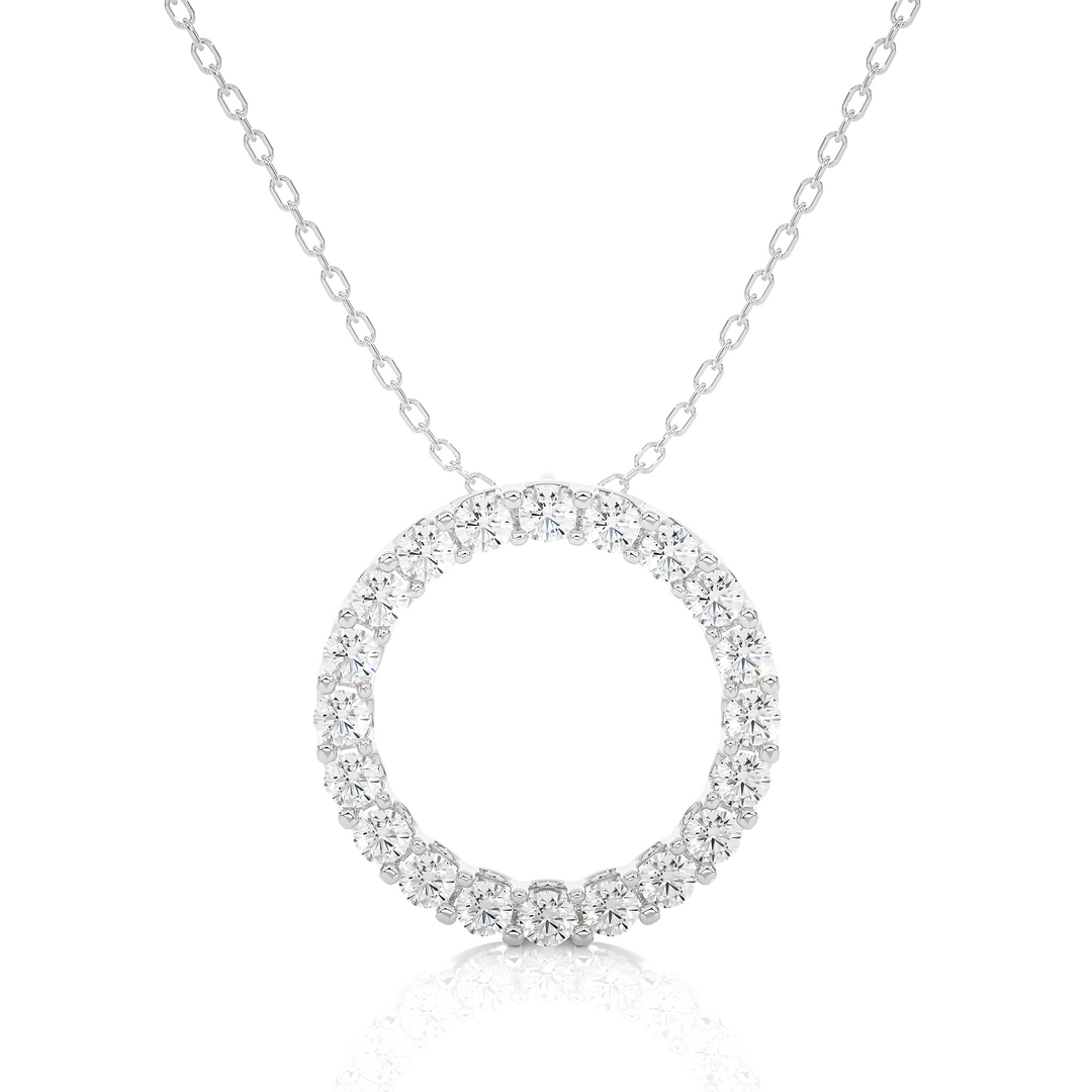 2 Ct Round Shaped Moissanite Eternity Pendant In Rose Gold