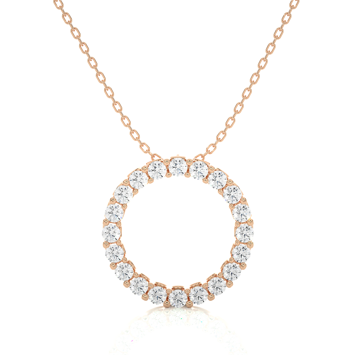 Women's round shape pendant rose gold