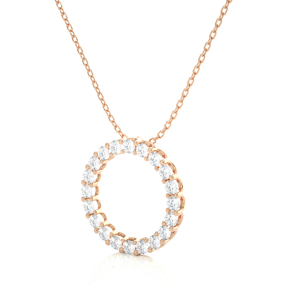 Women's round shape pendant rose gold