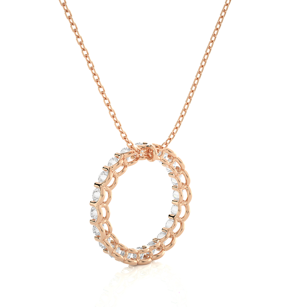 Women's Round Shape Pendant rose gold