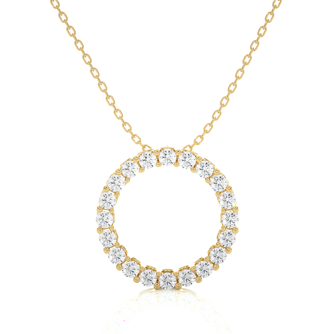 2 Ct Round Shaped Moissanite Eternity Pendant In Rose Gold