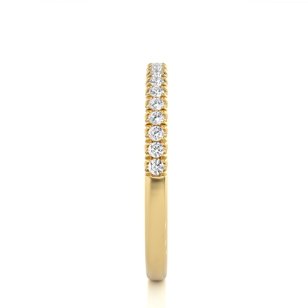 1.40 mm V-split Moissnaite Ring yellow gold