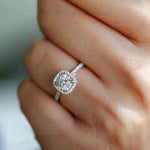 Load image into Gallery viewer, 2.80 Carat Cushion Cut Moissanite Halo Engagement Ring In White Gold
