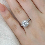Load image into Gallery viewer, 2.80 Carat Cushion Cut Moissanite Halo Engagement Ring In White Gold
