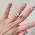 Load image into Gallery viewer, 2.80 Carat Cushion Cut Moissanite Halo Engagement Ring In White Gold
