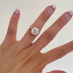 Load image into Gallery viewer, 2.80 Carat Cushion Cut Moissanite Halo Engagement Ring In White Gold
