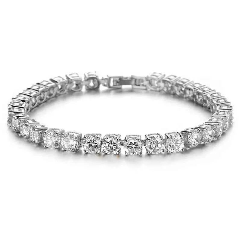 3 Ct Round Cut Moissanite Hip Hop Bracelet in Sterling in Silver For Men's