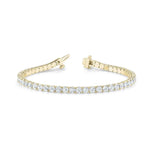 Load image into Gallery viewer, 3 Carat Round Cut Moissanite Tennis Bracelet in Yellow Gold for Women
