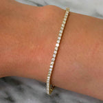 Load image into Gallery viewer, 3 Carat Round Cut Moissanite Tennis Bracelet in Yellow Gold for Women
