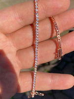 Load image into Gallery viewer, 3 Ct Round Shaped Moissanite Tennis Bracelet in Rose Gold
