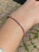 Load image into Gallery viewer, 3 Ct Round Shaped Moissanite Tennis Bracelet in Rose Gold
