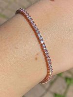Load image into Gallery viewer, 3 Ct Round Shaped Moissanite Tennis Bracelet in Rose Gold
