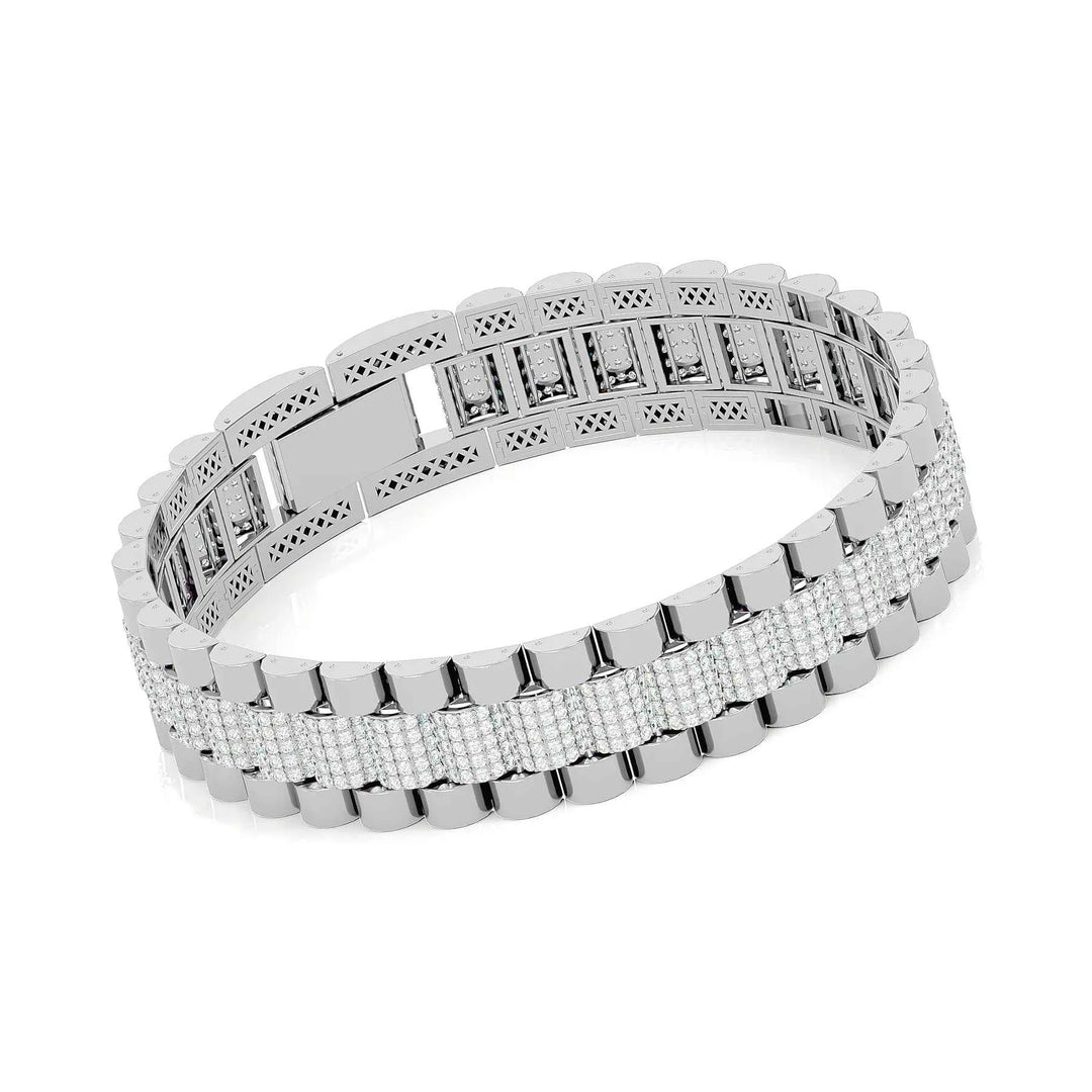 5.50 Ct Round Cut Moissanite Hip Hop Bracelet for Men
