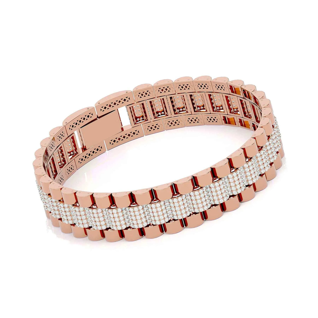 5.50 Ct Round Cut Moissanite Hip Hop Bracelet for Men