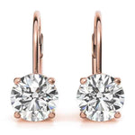 Load image into Gallery viewer, 2 Ct Round Cut Solitaire Moissanite Drop Earrings in White Gold
