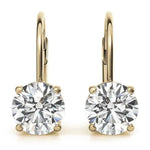 Load image into Gallery viewer, 2 Ct Round Cut Solitaire Moissanite Drop Earrings in White Gold
