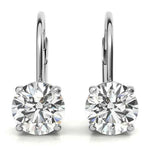 Load image into Gallery viewer, 2 Ct Round Cut Solitaire Moissanite Drop Earrings in White Gold
