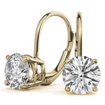 Load image into Gallery viewer, 2 Ct Round Cut Solitaire Moissanite Drop Earrings in White Gold
