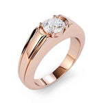 Load image into Gallery viewer, 2 Carat Round Cut Moissanite Solitaire Ring in Rose Gold For Men's
